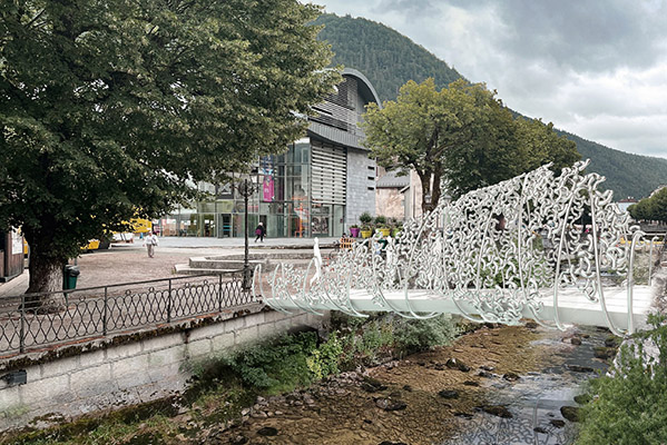 Présentation de la passerelle « Orbitale Promenade » dans son environnement.